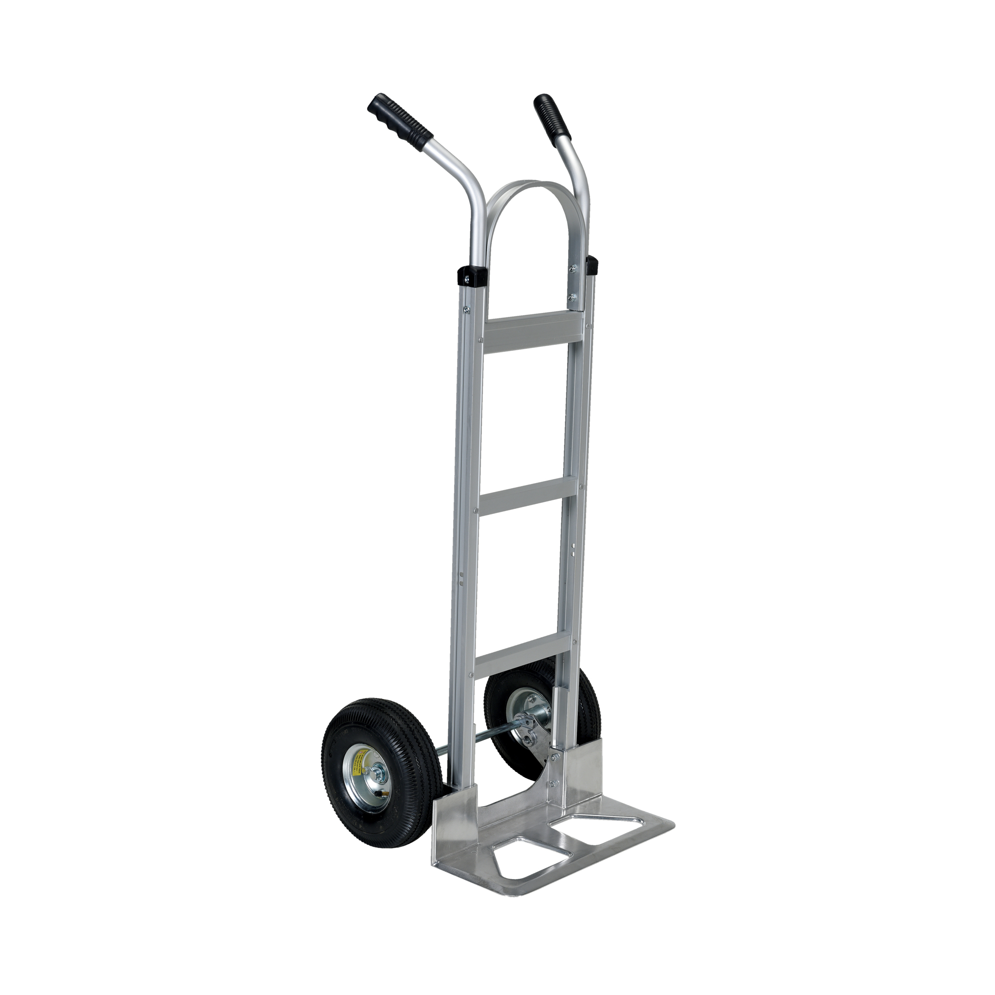 Vestil Aluminum Dual Handle Hand Truck with Aluminum Plate 19 In. x 20 In. x 51-1/4 In. 500 Lb. Capacity Silver